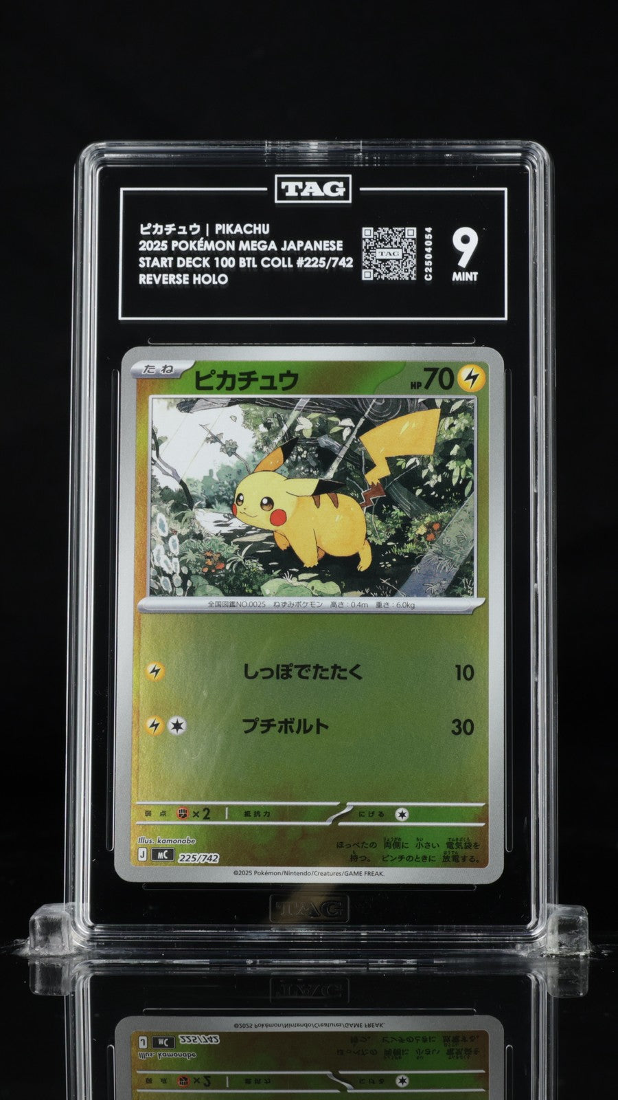 TAG 9 MINT POKEMON JAPANESE 2025 PIKACHU 225/742 Reverse Start Deck MC