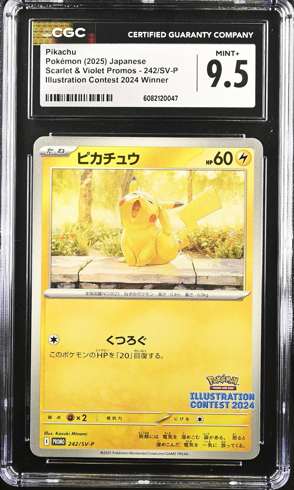CGC 9.5 MINT+ JAPANESE POKEMON 2025 242/SV-P PROMO llustrat. 2024 Winner Pikachu