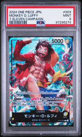 PSA 9 MINT JAPANESE ONE PIECE 2024 Monkey D. Luffy L ST13-003 7-ELEVEN Tie-UP